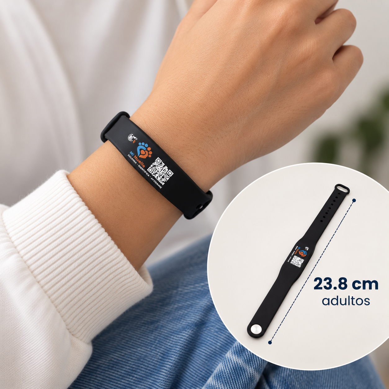 Pulsera o Manilla de Identificación con QR + NFC