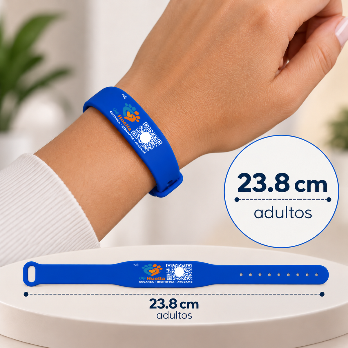 Pulsera o Manilla de Identificación con QR + NFC