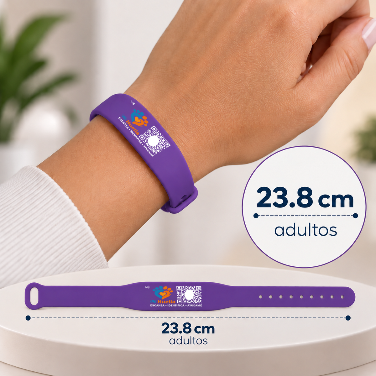 Pulsera o Manilla de Identificación con QR + NFC