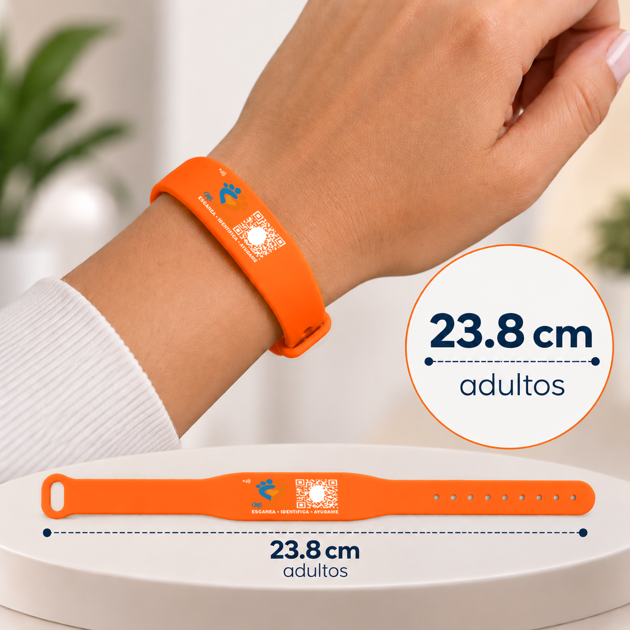 Pulsera o Manilla de Identificación con QR + NFC