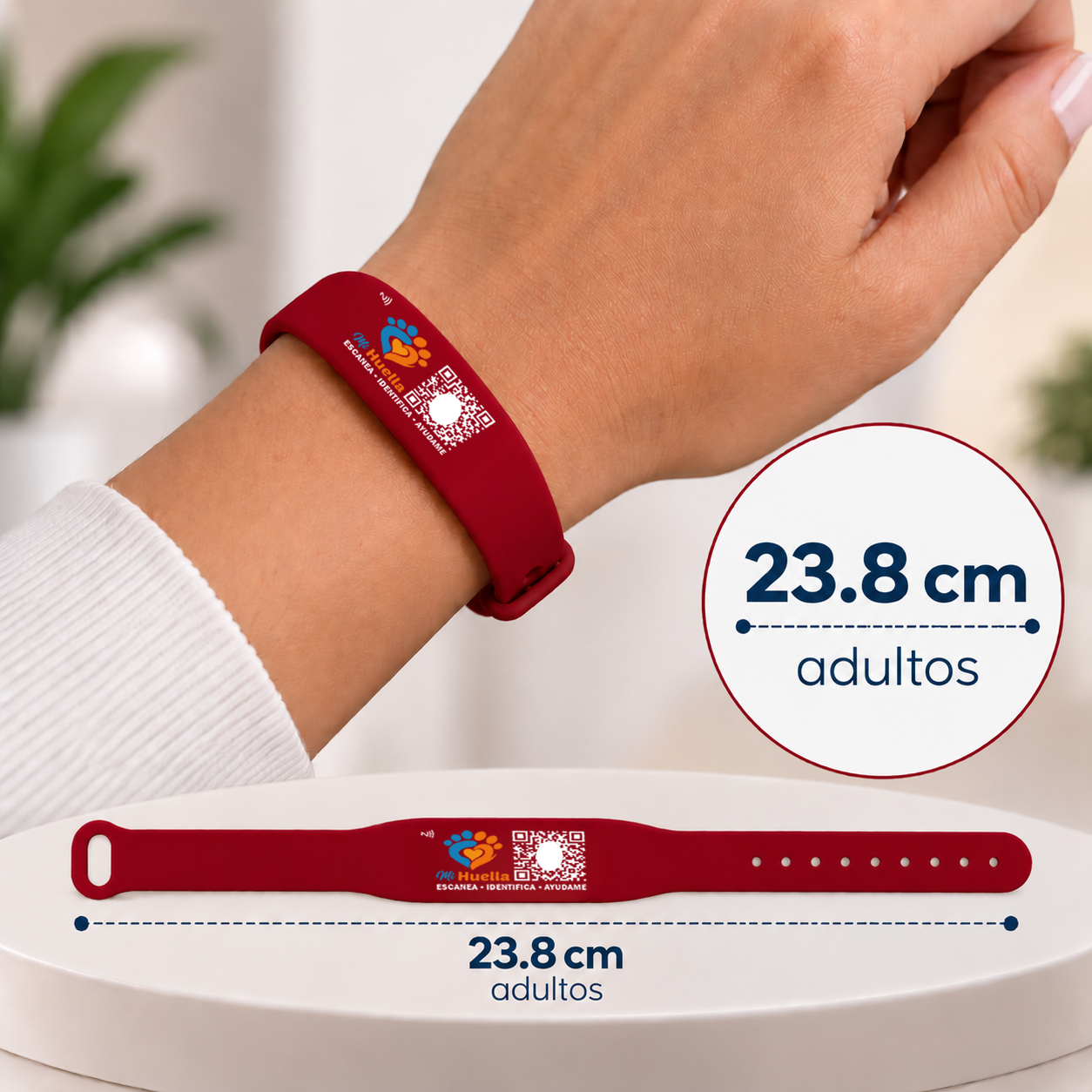 Pulsera o Manilla de Identificación con QR + NFC