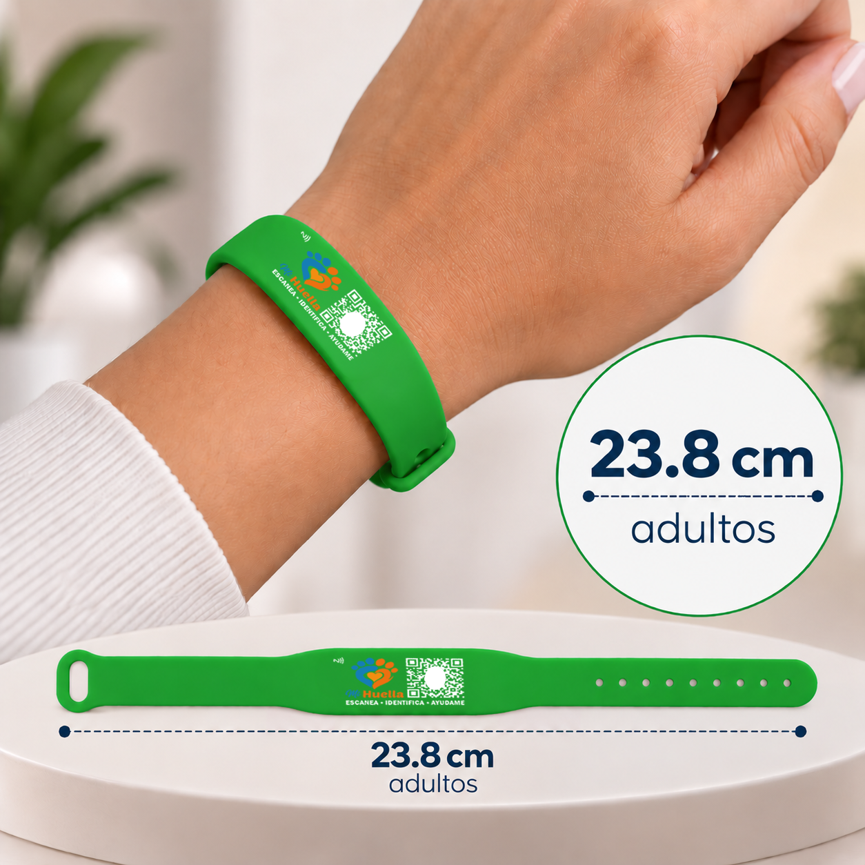 Pulsera o Manilla de Identificación con QR + NFC